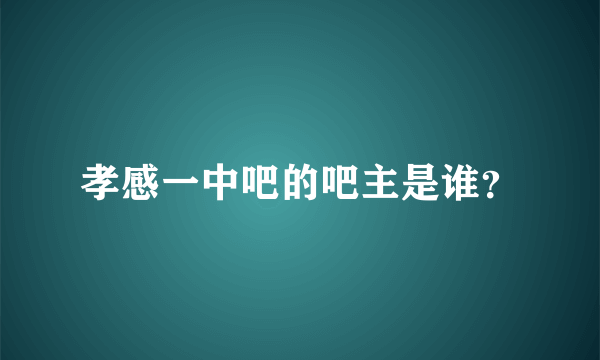 孝感一中吧的吧主是谁？