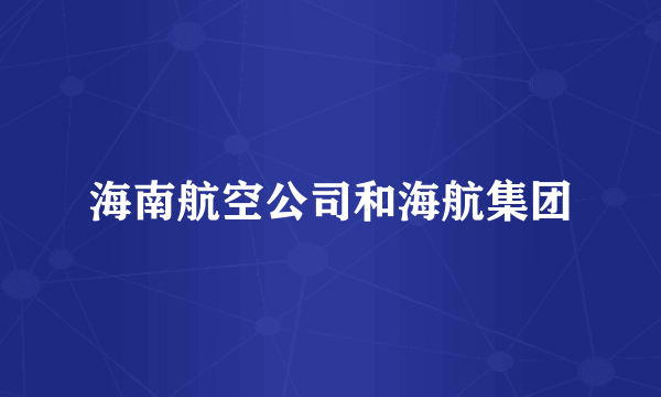 海南航空公司和海航集团